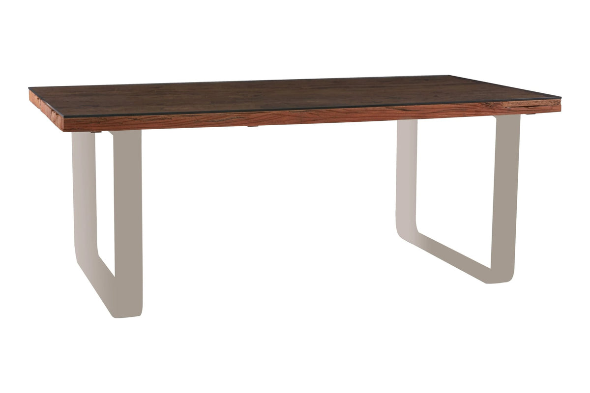 Madison Recycled Natural Wood Dining Table with Curved Legs