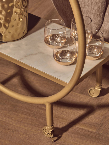 Lichfield Marble 2 Tier Round Shelf Or Bar Unit 