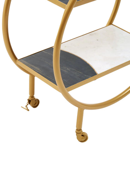 Lichfield Marble 2 Tier Round Shelf Or Bar Unit 