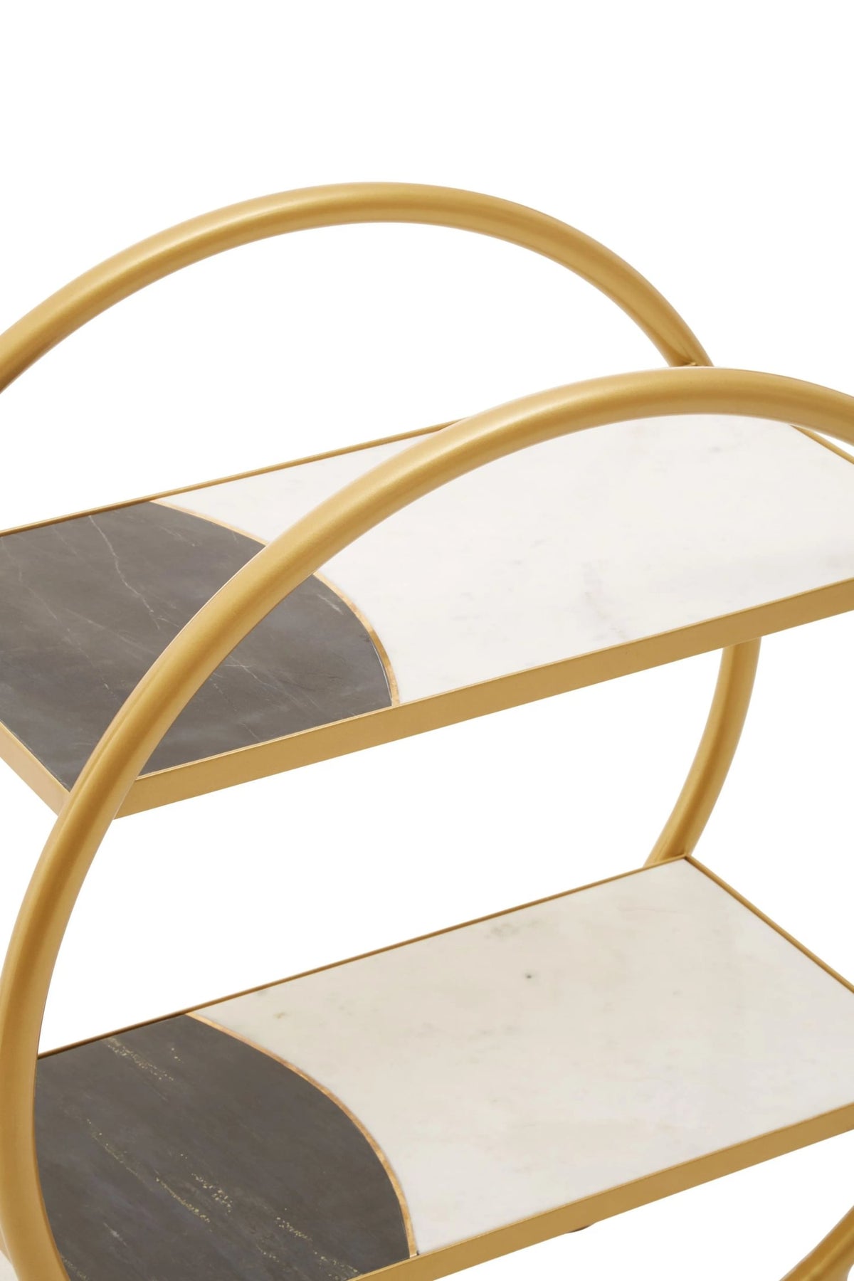 Lichfield Marble 2 Tier Round Shelf Or Bar Unit 