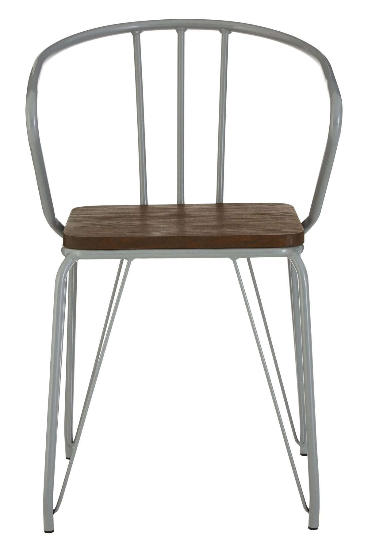 Madison Grey Metal and Elm Wood Armchair