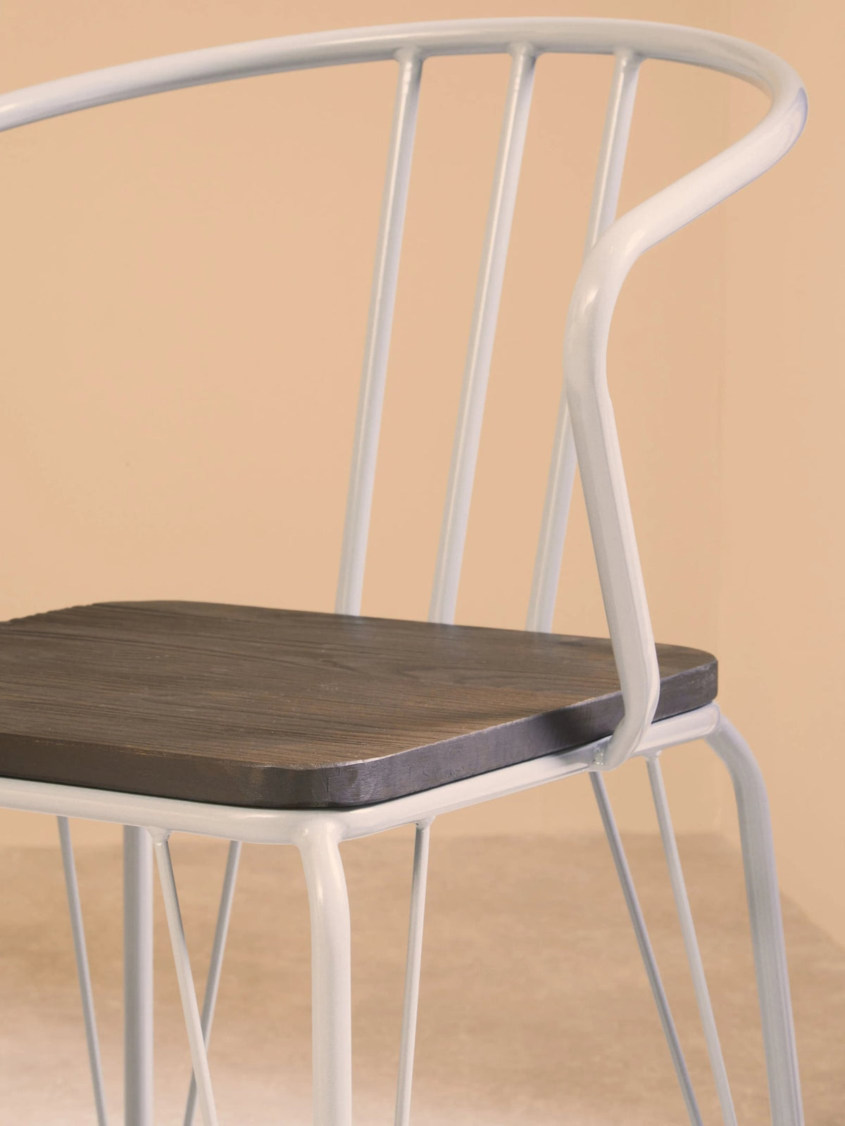Madison Grey Metal and Elm Wood Armchair