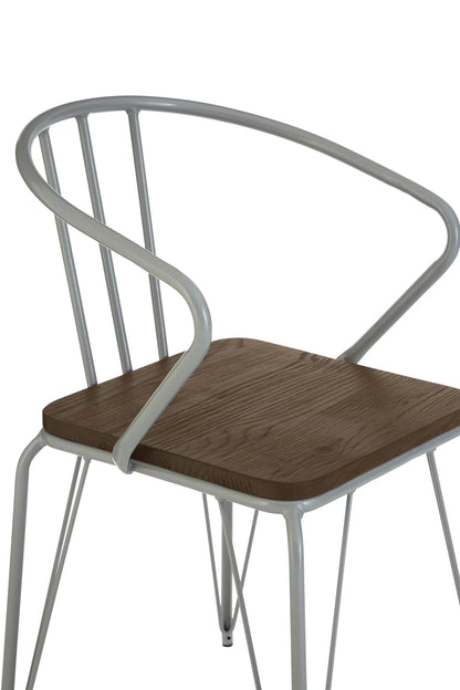 Madison Grey Metal and Elm Wood Armchair