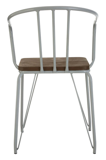 Madison Grey Metal and Elm Wood Armchair