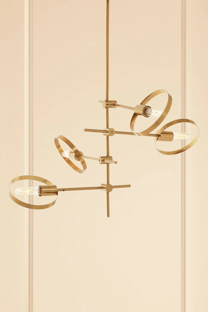Worthing Brushed Bronze Finish 4 Bulb Ring Pendant Light