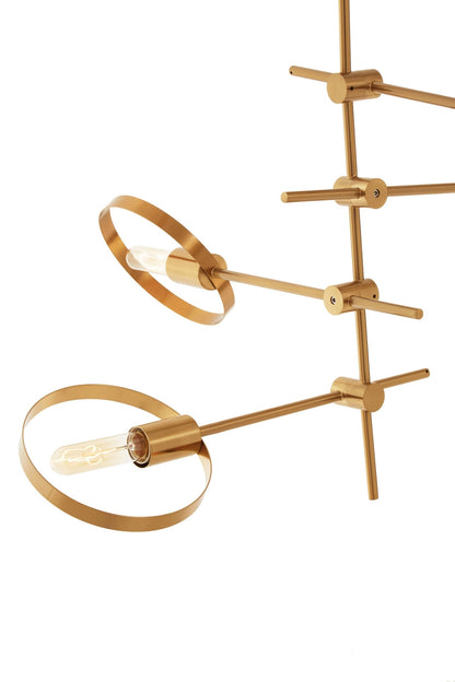 Worthing Brushed Bronze Finish 4 Bulb Ring Pendant Light