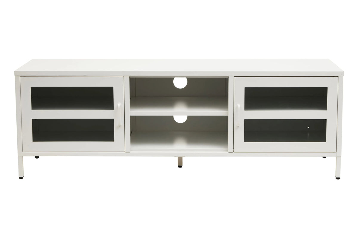 Cambridge Two Door Metal Media Unit #colour_white