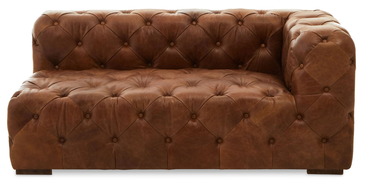 Harrogate Brown Leather Modern Chesterfield Sofa (right-hand)