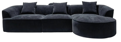 Stow Textured 3 Seater Corner Chaise Sofa 