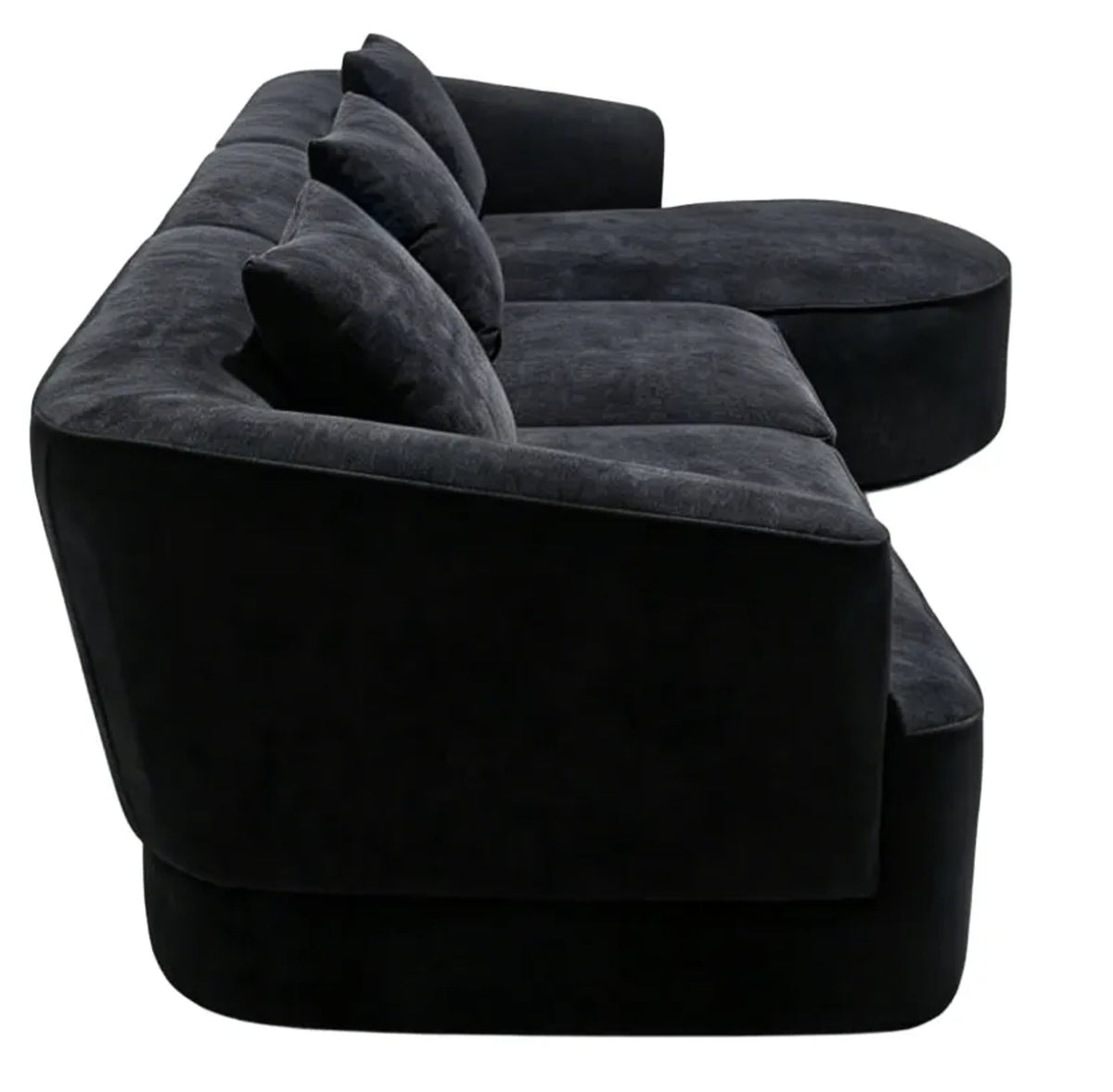 Stow Textured 3 Seater Corner Chaise Sofa #colour_black