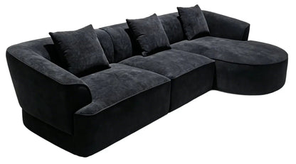 Stow Textured 3 Seater Corner Chaise Sofa 