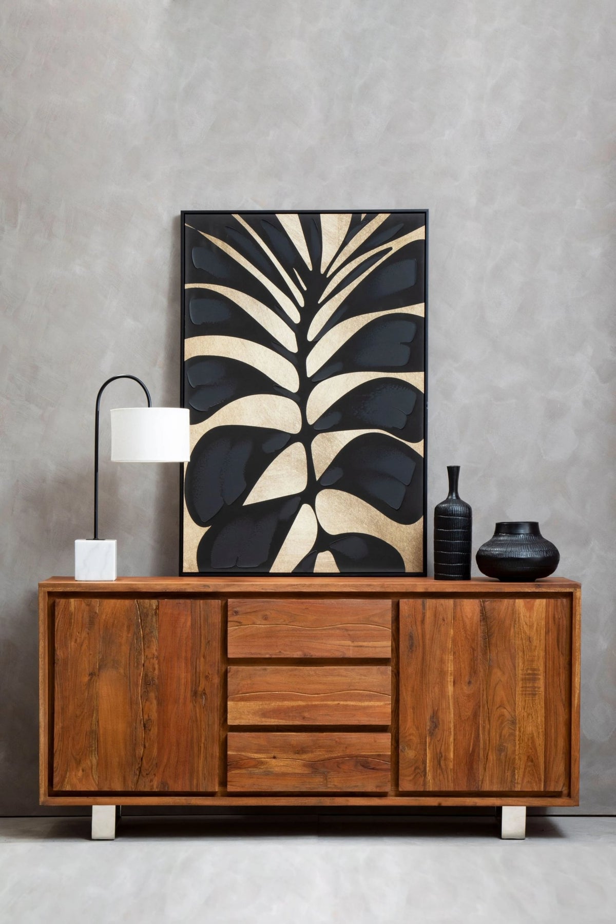 Oxford Acacia Wood 2 Doors and 3 Drawers Sideboard