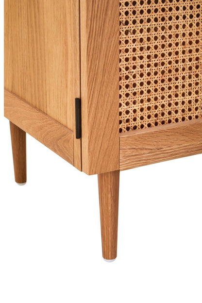 Cannes Rattan and Oak Wood 2 Door Wardrobe