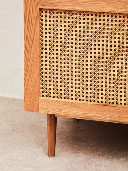 Cannes Rattan and Oak Wood 2 Door Wardrobe