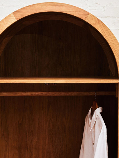 Cannes Rattan and Oak Wood 2 Door Wardrobe