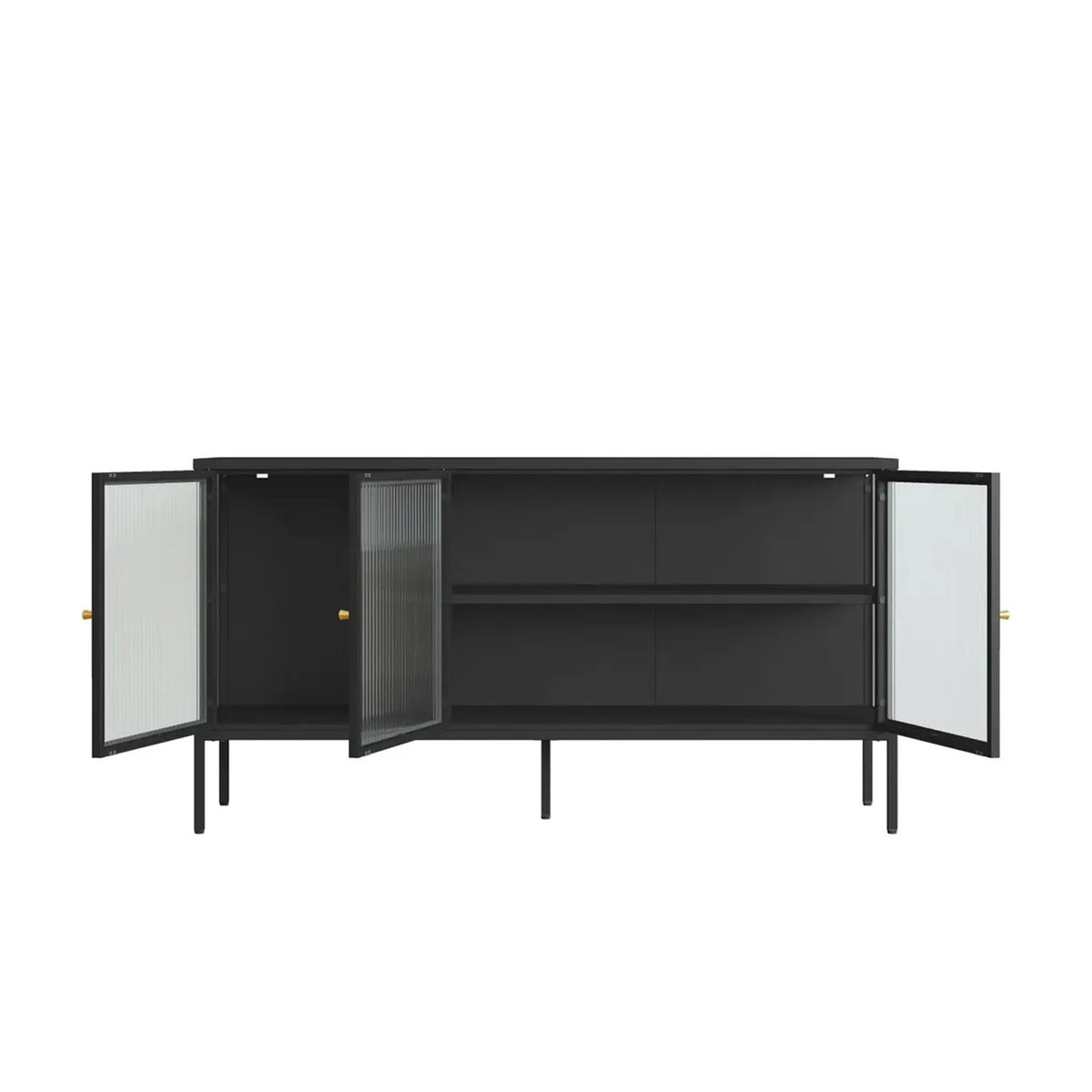 Ashford Metal Fluted Glass Door Sideboard 