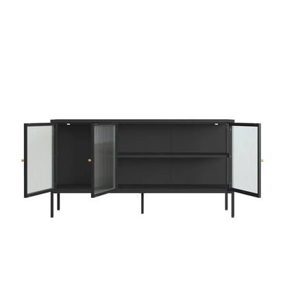 Ashford Metal Fluted Glass Door Sideboard 