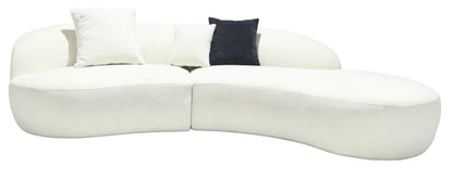 Cranbrook Ivory Textured 3 Seater Curved Chaise Sofa