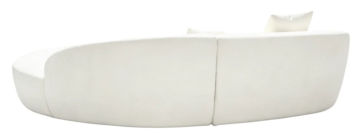 Cranbrook Ivory Textured 3 Seater Curved Chaise Sofa