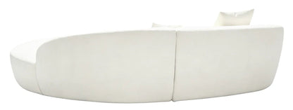 Cranbrook Ivory Textured 3 Seater Curved Chaise Sofa