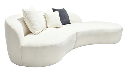 Cranbrook Ivory Textured 3 Seater Curved Chaise Sofa
