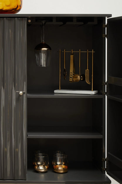 Sandringham Grey Gloss Finish Cabinet