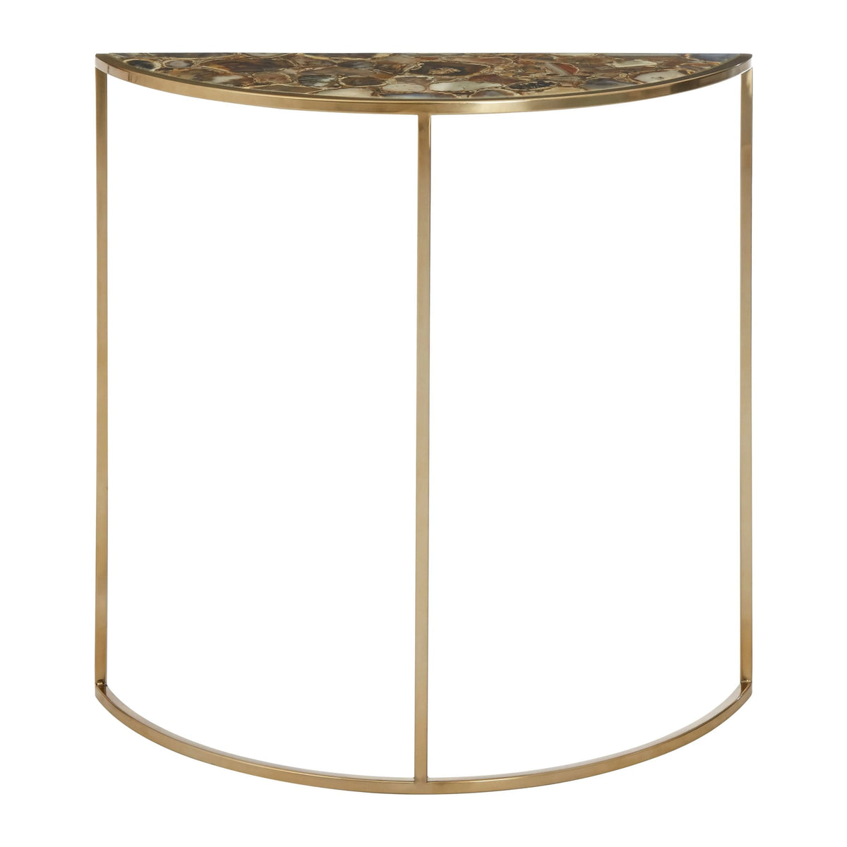 Loxley Agate and Half Moon Console Table #colour_black-gold