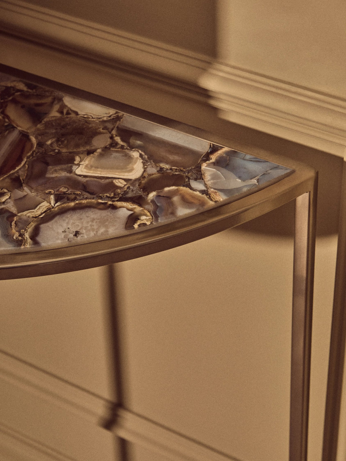 Loxley Agate and Half Moon Console Table 