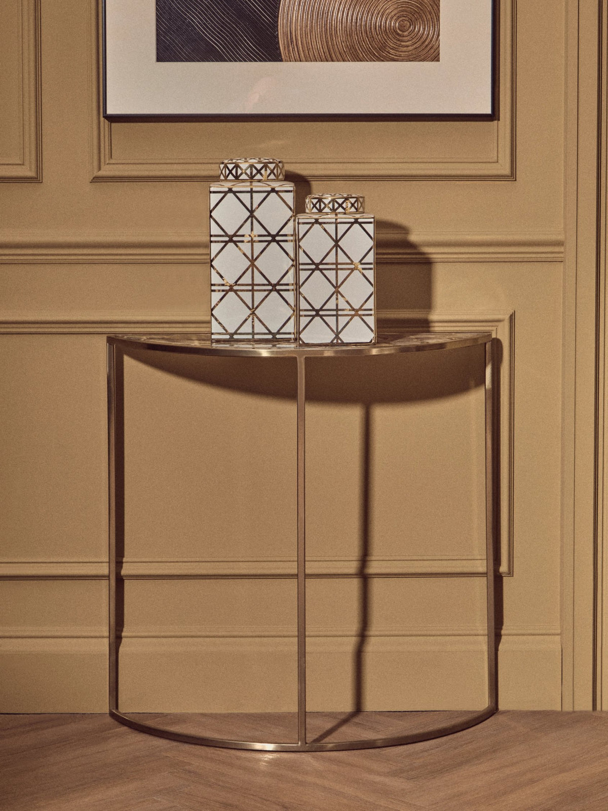 Loxley Agate and Half Moon Console Table 
