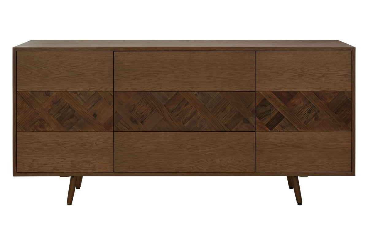 Kensington Natural Oak and Elm Wood 2 Door with Drawers Sideboard