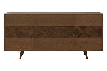 Kensington Natural Oak and Elm Wood 2 Door with Drawers Sideboard