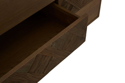 Kensington Natural Oak and Elm Wood 2 Door with Drawers Sideboard