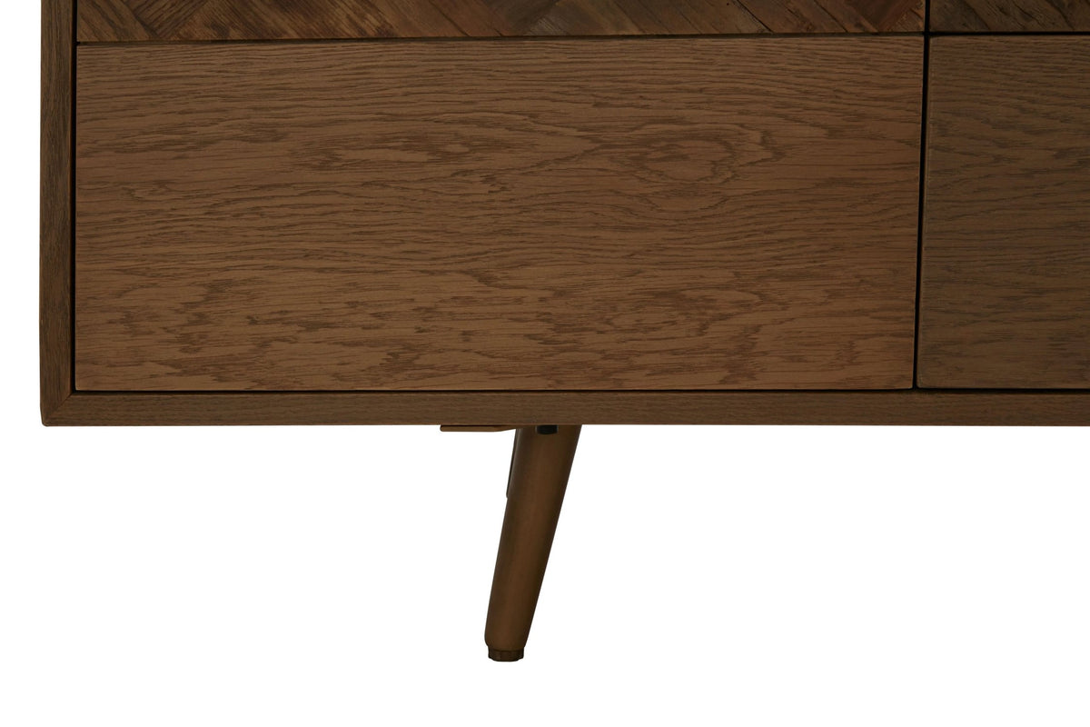 Kensington Natural Oak and Elm Wood 2 Door with Drawers Sideboard