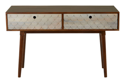 Exeter Carved Mango Wood Console Table with 2 Drawers
