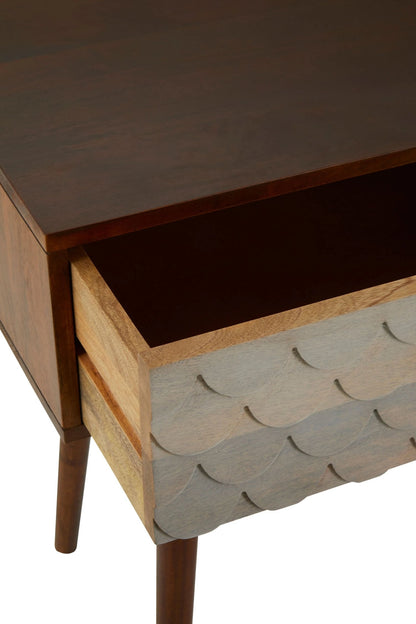 Exeter Carved Mango Wood Console Table with 2 Drawers