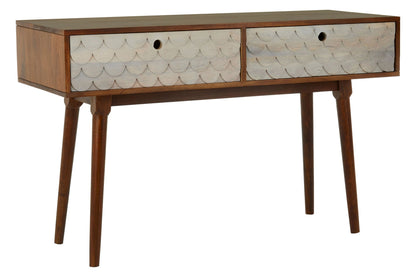 Exeter Carved Mango Wood Console Table with 2 Drawers