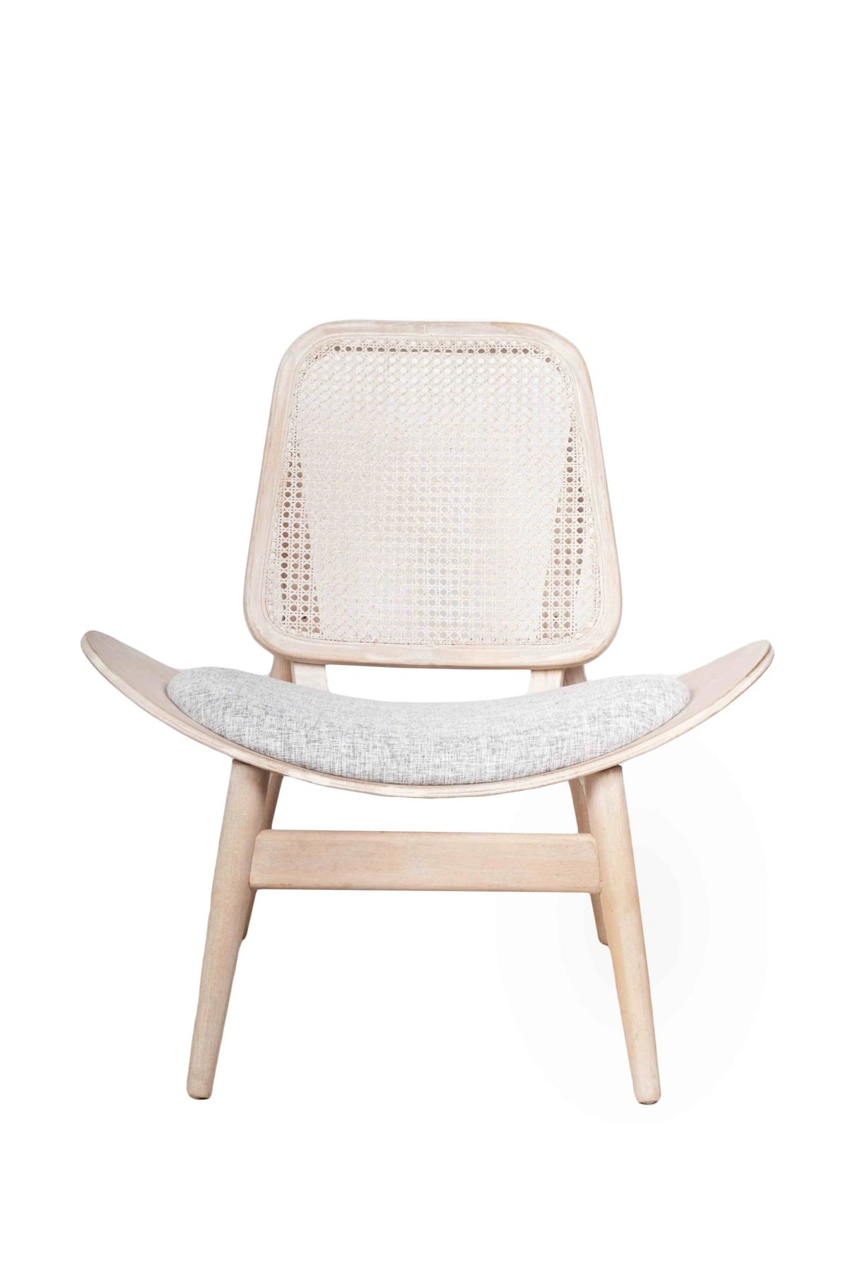 Harrogate Fabric and Washed Elm Wood Chair with Cane Back #colour_grey
