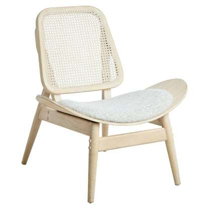 Harrogate Fabric and Washed Elm Wood Chair with Cane Back 