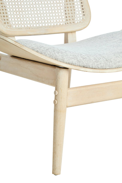 Harrogate Fabric and Washed Elm Wood Chair with Cane Back 