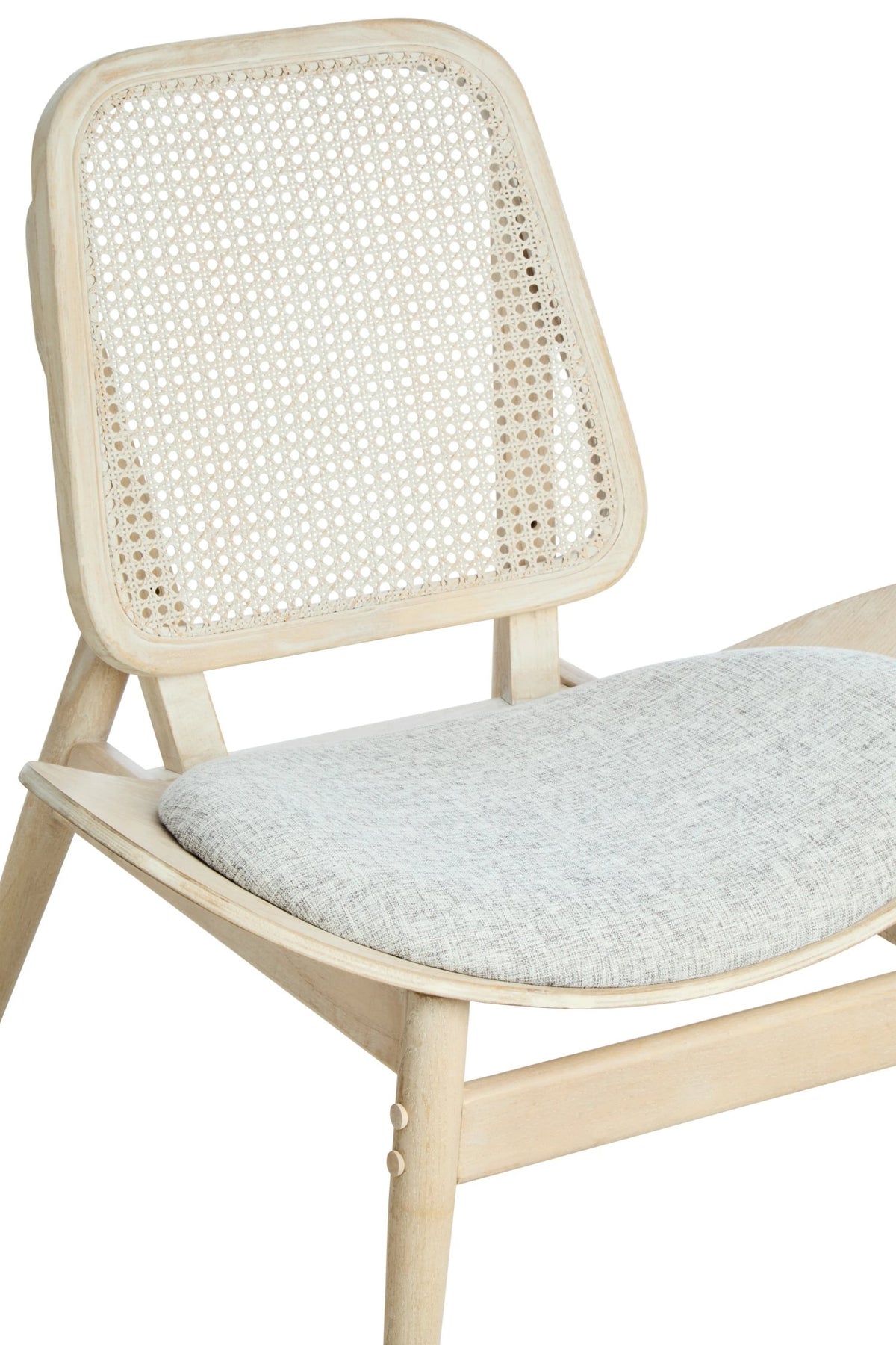 Harrogate Fabric and Washed Elm Wood Chair with Cane Back 