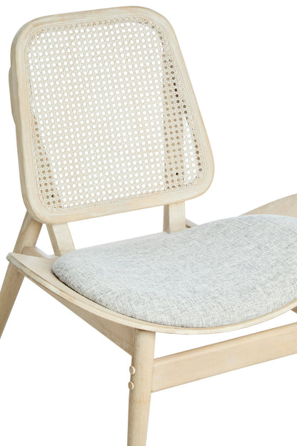 Harrogate Fabric and Washed Elm Wood Chair with Cane Back 