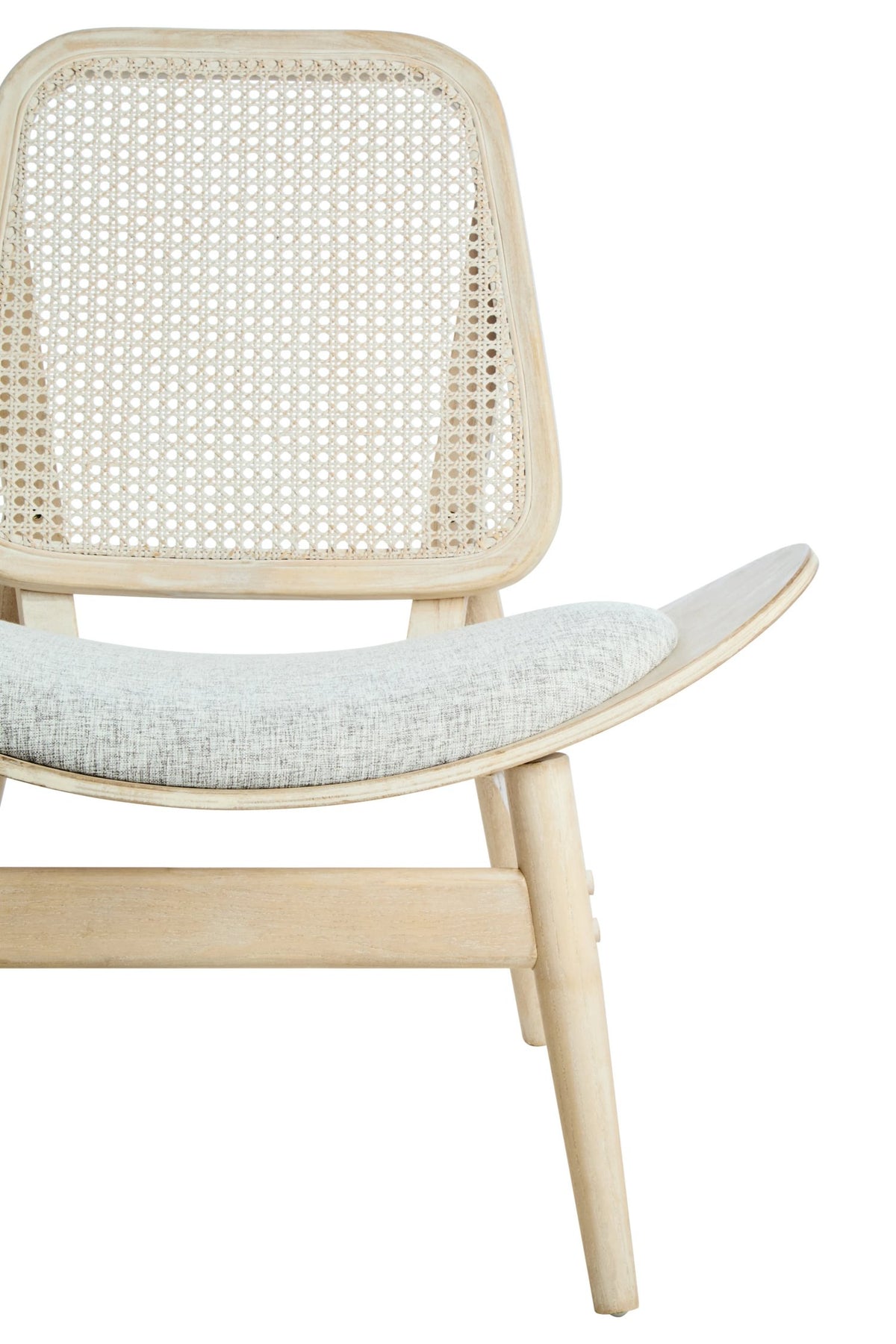 Harrogate Fabric and Washed Elm Wood Chair with Cane Back 