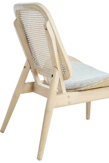 Harrogate Fabric and Washed Elm Wood Chair with Cane Back 