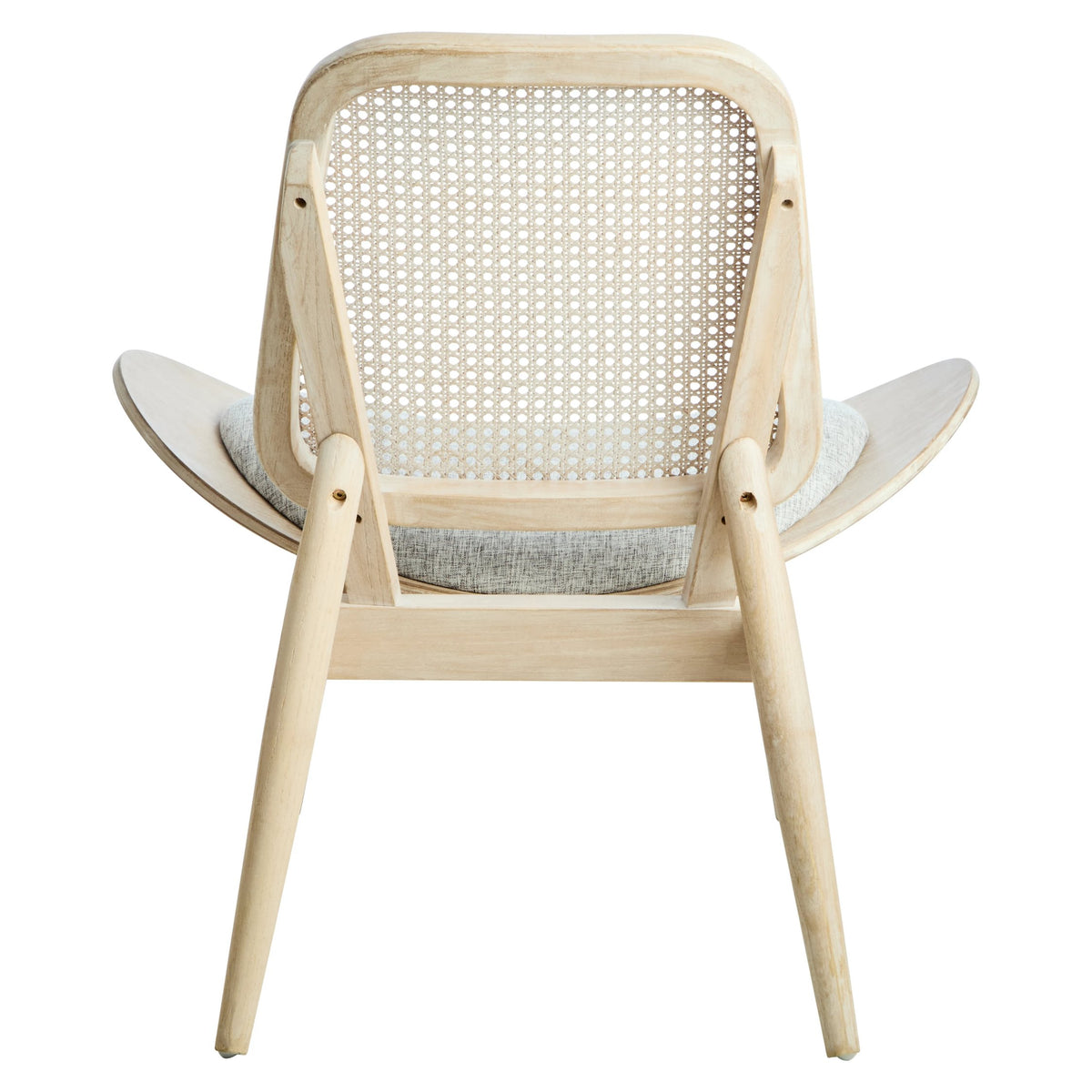 Harrogate Fabric and Washed Elm Wood Chair with Cane Back 