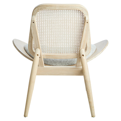 Harrogate Fabric and Washed Elm Wood Chair with Cane Back 