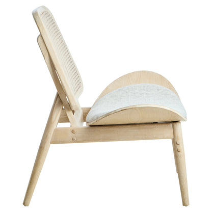 Harrogate Fabric and Washed Elm Wood Chair with Cane Back 