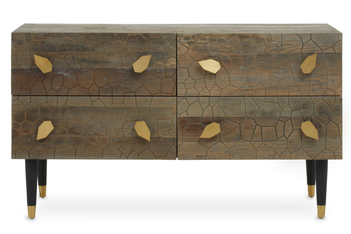 Maldon Recycled Elm Wood Chest of 4 Drawers