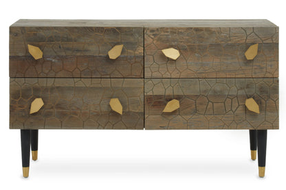 Maldon Recycled Elm Wood Chest of 4 Drawers