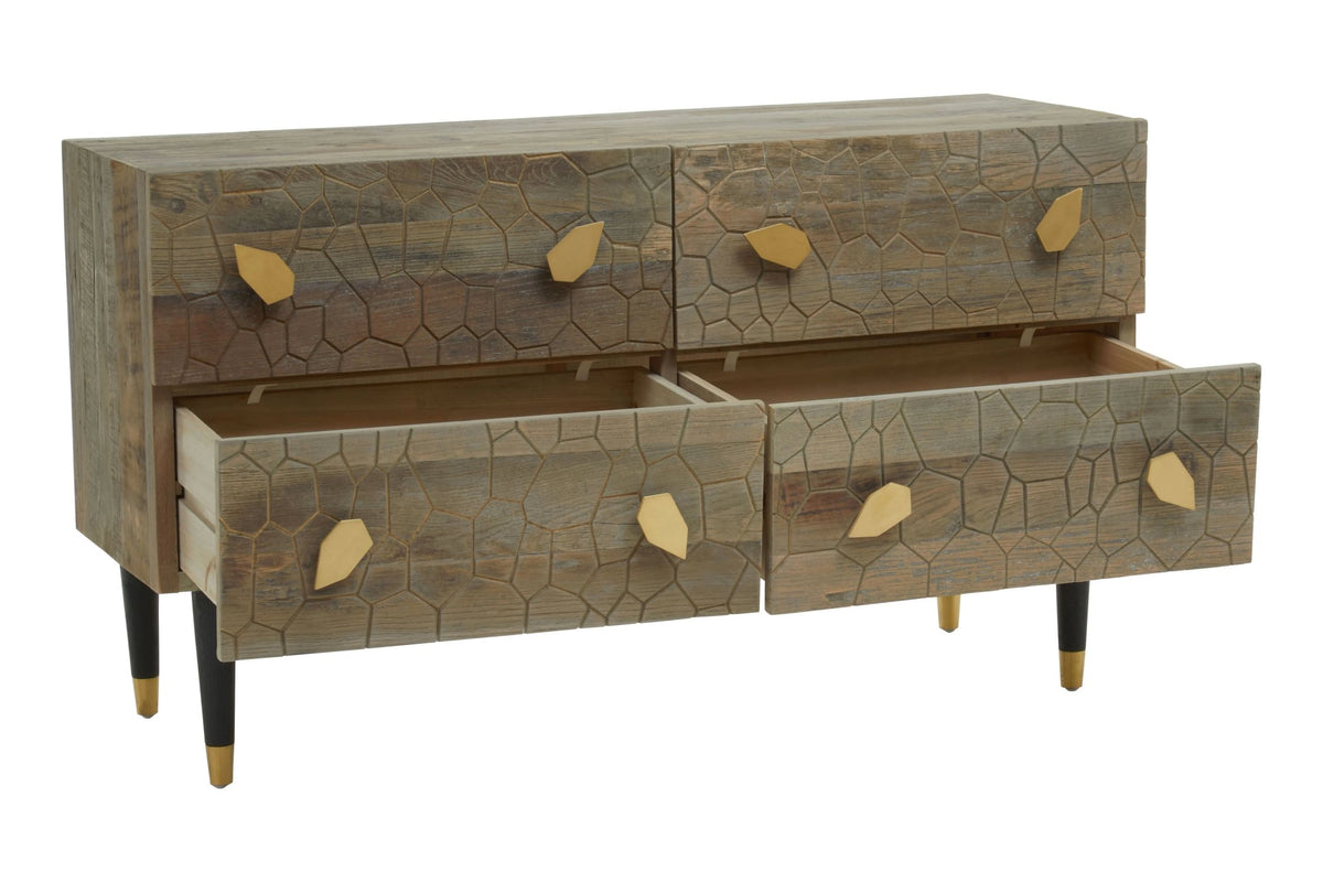 Maldon Recycled Elm Wood Chest of 4 Drawers