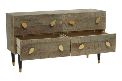Maldon Recycled Elm Wood Chest of 4 Drawers